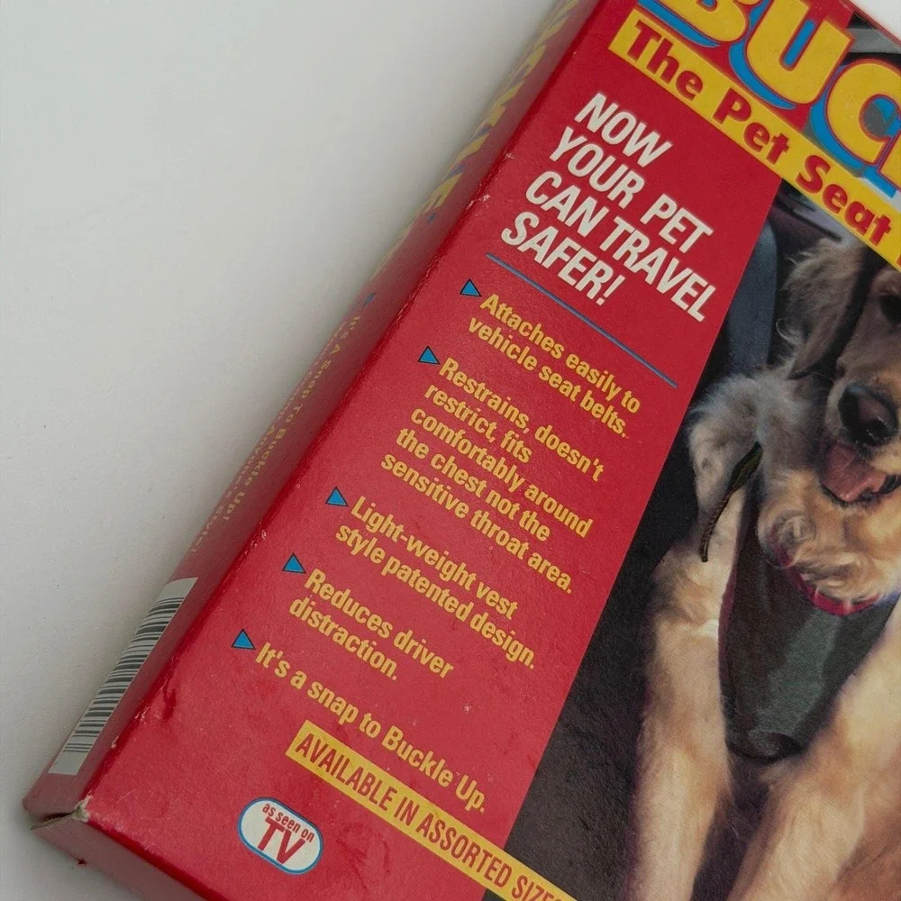 Vintage Buckle Up Pet Seat Belt Restraint Small Dog Up to 25 lbs As Seen On TV